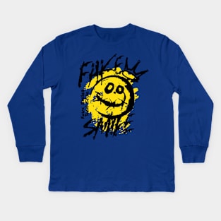 Fake smile Kids Long Sleeve T-Shirt